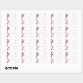 Stoffig Roos Roze Elegante Bloembevestiging Vierkante Sticker (Vel)