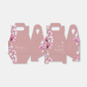 Stoffig Roos Roze Elegante Bloemdoop Bedankdoosjes (Uitgevouwen)