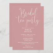 Stoffig Roos Roze Elegante Bruids Tea Party Douche Kaart (Voorkant / Achterkant)