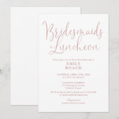 Stoffig Roos Roze Elegante Bruidsmeisjes Luncheon Kaart (Voorkant / Achterkant)