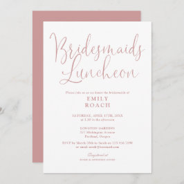 Stoffig Roos Roze Elegante Bruidsmeisjes Luncheon Kaart