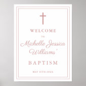 Stoffig Roos Roze Grensdoop Welkomstbord Poster (Voorkant)