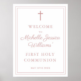 Stoffig Roos Roze Heilig Avondmaal Welkomstbord Poster