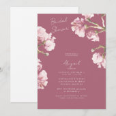 Stoffig Roos Roze Magnolia Blossoms Vrijgezellenfe Kaart (Voorkant / Achterkant)