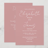 Stoffig Roos Roze Minimalistische Elegante QR Code Kaart (Voorkant / Achterkant)