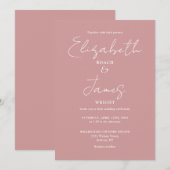 Stoffig Roos Roze Minimalistische Elegante Script  Kaart (Voorkant / Achterkant)