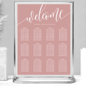 Stoffig Roos Roze Minimalistische Wedding Zitkaart Poster