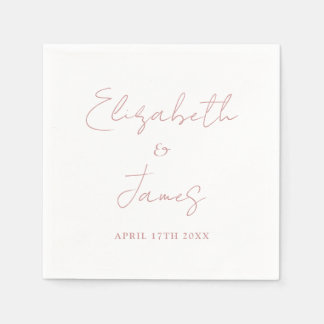 Stoffig Roos Roze Modern Minimalistisch Script Wed Servet