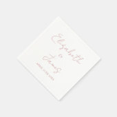 Stoffig Roos Roze Modern Minimalistisch Script Wed Servet (Hoek)