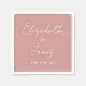 Stoffig Roos Roze Modern Minimalistisch Script Wed Servet (Voorkant)