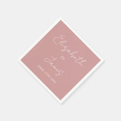 Stoffig Roos Roze Modern Minimalistisch Script Wed Servet (Hoek)