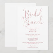 Stoffig Roos Roze Modern Script Bruids Bunch Showe Kaart (Voorkant / Achterkant)