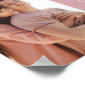 Stoffig Roos Roze Paar Foto Huwelijk Welkom Poster (Hoek)
