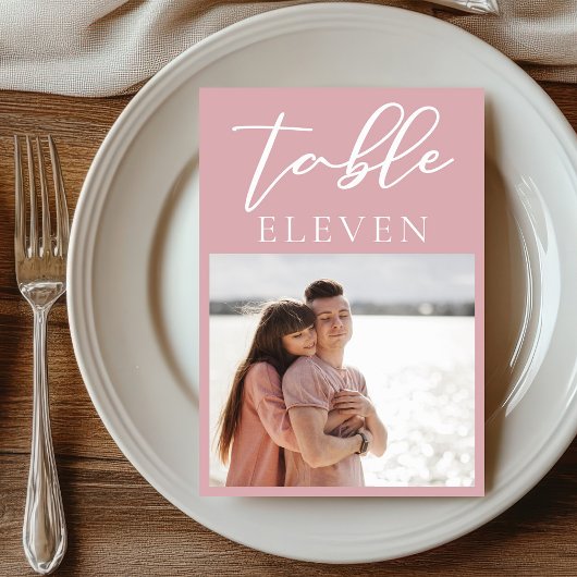 Stoffig Roos Roze Paar Fotobruiloft Kaart