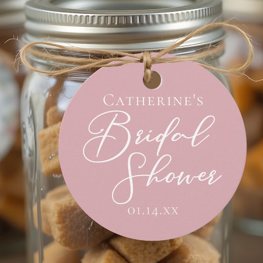 Stoffig Roos Roze Vrijgezellenfeest Gepersonalisee Bedankjes Labels