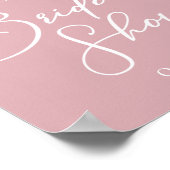 Stoffig Roos Roze Vrijgezellenfeest Gepersonalisee Poster (Hoek)