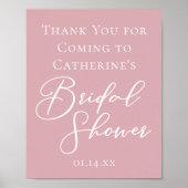 Stoffig Roos Roze Vrijgezellenfeest Gepersonalisee Poster (Voorkant)