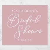 Stoffig Roos Roze Vrijgezellenfeest Gepersonalisee Sparkling Wijnetiket (Enkel label)