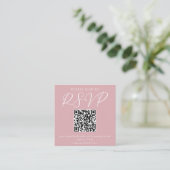 Stoffig Roos Roze Vrouwelijke QR Code Huwelijk RSV Informatiekaartje (Staand voorkant)