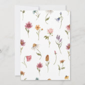 Stoffig Roos Roze Wildflower Boog Meisje Doop Kaart (Achterkant)