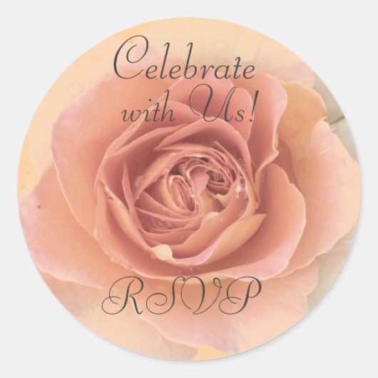 Stoffig Roos RSVP-Sticker Ronde Sticker (Voorkant)