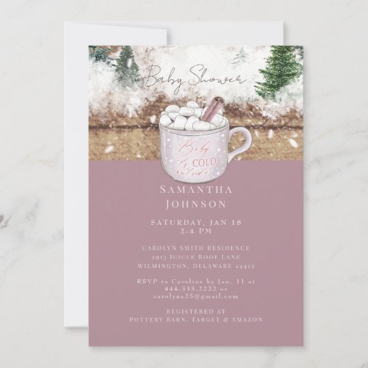 Stoffig Roos rustieke Baby Het is koud buitendouch Kaart (Voorkant)