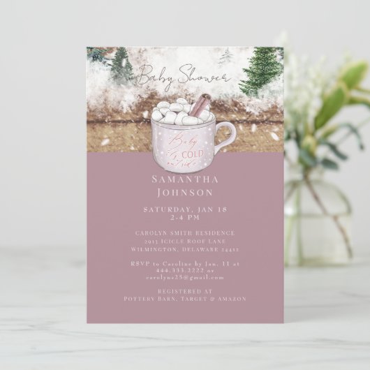 Stoffig Roos rustieke Baby Het is koud buitendouch Kaart (Staand voorkant)