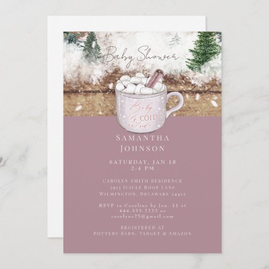 Stoffig Roos rustieke Baby Het is koud buitendouch Kaart (Voorkant / Achterkant)