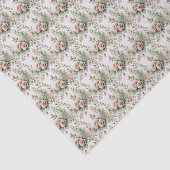 Stoffig Roos Sage Green Floral Bruids Baby shower Tissuepapier (Detail)