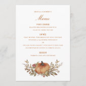 Stoffig Roos Sage Rust Pompoen Fall Wedding Menu (Voorkant)