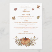 Stoffig Roos Salie Roest Pompoen Vallen Bladeren M Menu (Voorkant)