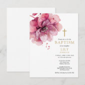 Stoffig Roos Waterverf Bloemdoop Uitnodiging (Voorkant / Achterkant)