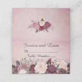 Stoffig Roos Waterverf Bloemen Plaatskaartje (Buitenkant ongevouwen)