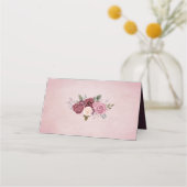 Stoffig Roos Waterverf Bloemen Plaatskaartje (Achterkant)