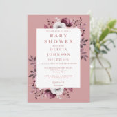 Stoffig Roos Waterverf Country Floral Baby shower Kaart (Staand voorkant)