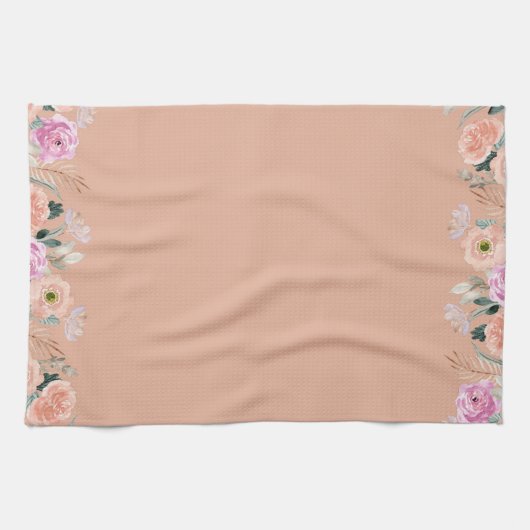 Stoffig Roos waterverf floraal Theedoek (Horizontaal)