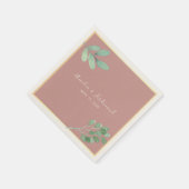 Stoffig Roos Waterverf Greenery bruiloft servetten (Hoek)