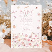 Stoffig Roos Wildflowers Baby in Bloom Baby shower Kaart