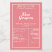 Stoffig roos wit waterdicht cosmetica flesetiket voedselcontainer etiket (Enkel label)