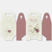 Stoffig roos Witte Bloemen bruiloft Bedankdoosjes (Ongevouwen)