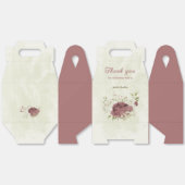 Stoffig roos Witte Bloemen bruiloft Bedankdoosjes (Ongevouwen)