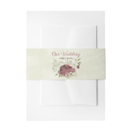 Stoffig roos Witte Bloemen bruiloft Uitnodigingen Wikkel