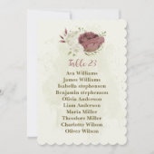 Stoffig roos Witte Bloemen Zitplaatskaart Kaart (Voorkant)