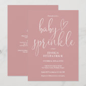 Stoffig Roze All In One QR Code Baby Sprinkle Fees Kaart (Voorkant / Achterkant)