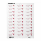Stoffig roze aquarelbloem | Trouwen Etiket (Full Sheet)