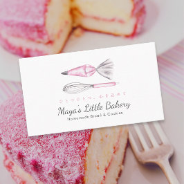 Stoffig Roze Bakgerei Waterverf Bakkerij Visitekaartje