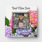 Stoffig roze blauw geel groen bloemen Beste moeder Fotoplaat (Voorkant)