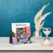 Stoffig roze blauw geel groen bloemen Beste moeder Fotoplaat (Insitu)