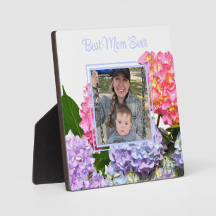 Stoffig roze blauw geel groen bloemen Beste moeder Fotoplaat