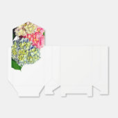 Stoffig roze blauw geel groen bloemenhortensia's bedankdoosjes (Uitgevouwen)